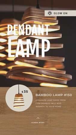Lighting Ad Lamps in Modern Interior Instagram Video Story Design Template