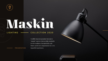 Platilla de diseño Lighting Design Collection with Lamp in Black Presentation Wide