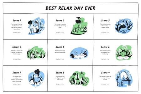 Selfcare and relaxation day Storyboard Šablona návrhu