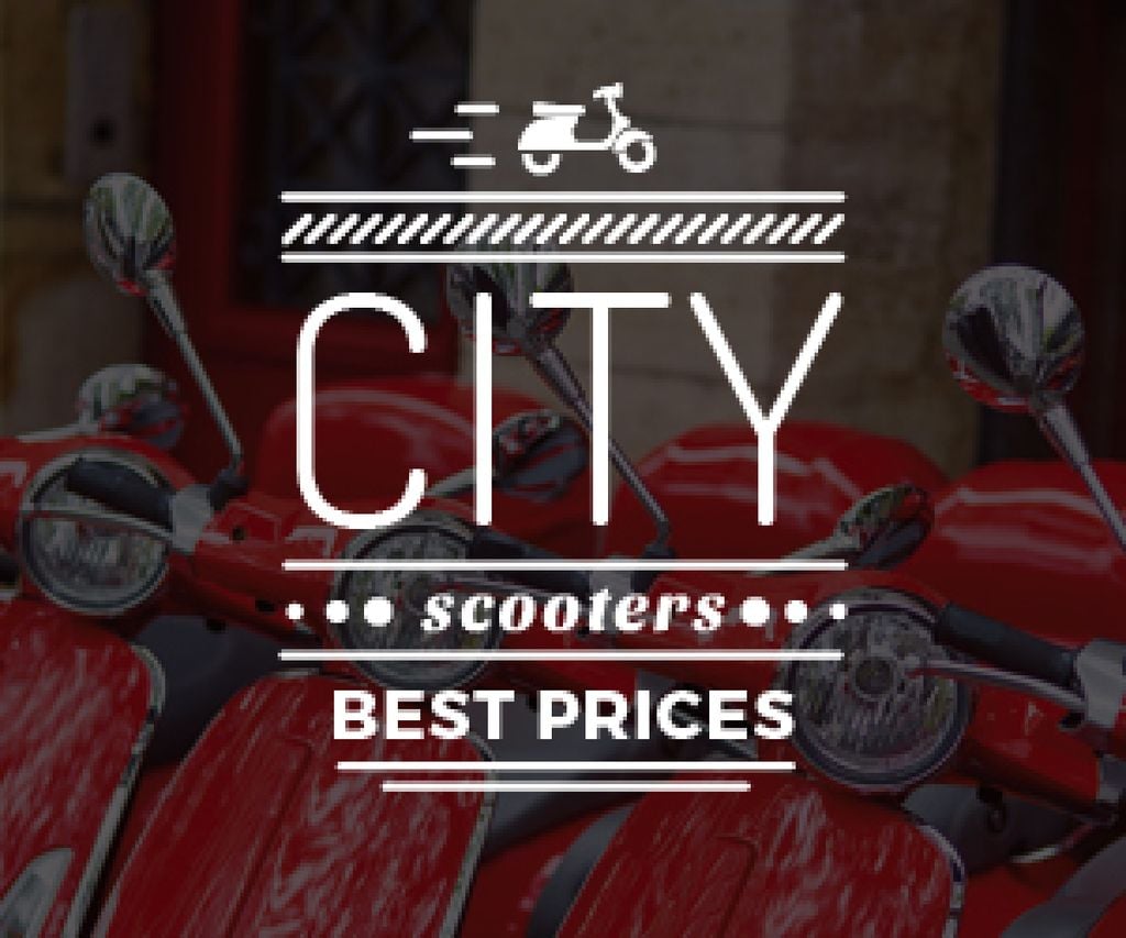 Designvorlage Best Price Offer on Scooters in City für Medium Rectangle