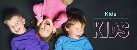 Happy little kids laughing Facebook cover Design Template