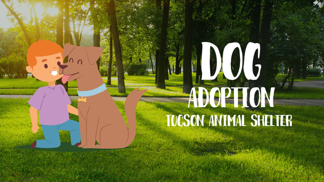 Pet Adoption Ad Boy Playing with Dog Full HD video Tasarım Şablonu