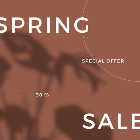 Spring Sale Special Offer with Shadow of Flower Instagram Design Template