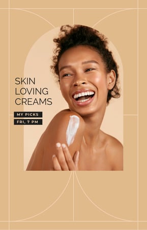 Happy Girl applying Cream IGTV Cover – шаблон для дизайна