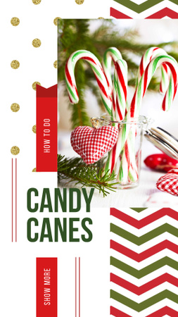 Christmas decor with candy canes Instagram Story tervezősablon