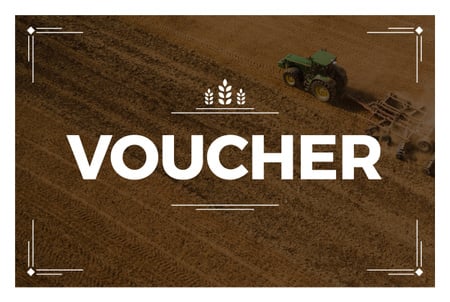 Tractor working on field Gift Certificate Design Template
