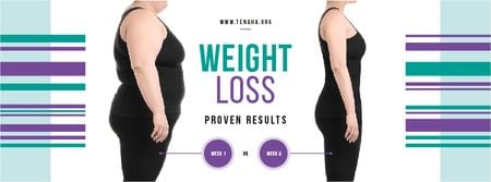 Plantilla de diseño de Weight Loss Program Ad with Before and After Facebook cover 
