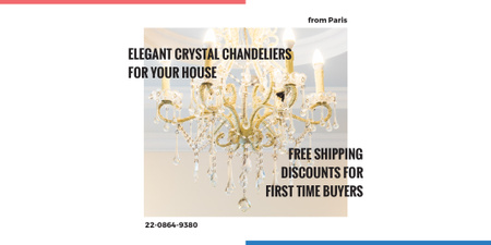 Plantilla de diseño de Elegant crystal chandeliers shop Offer Twitter 