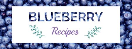 Raw ripe Blueberries recipes Facebook cover Design Template