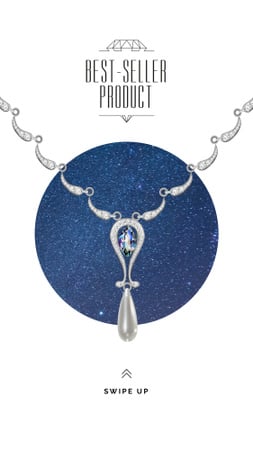 Accessories Offer Necklace with Diamonds Instagram Story Modelo de Design
