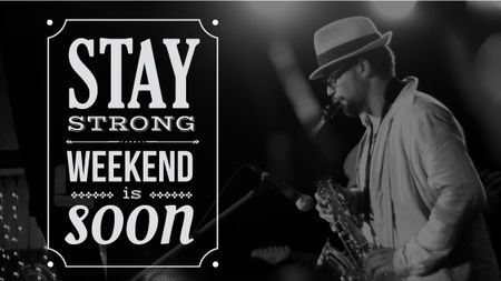 Jazz Musician playing Saxophone on Weekend Title Design Template