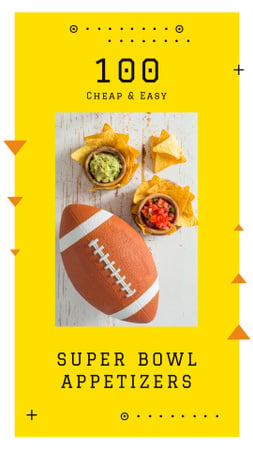 Rugby ball with snacks Instagram Story Design Template