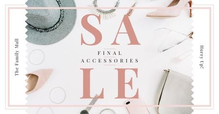 Ontwerpsjabloon van Facebook AD van Accessories Sale Fashion Look Composition