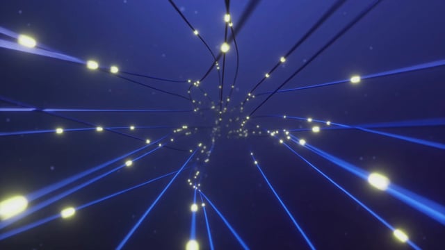 Modèle de visuel Glowing lights on Blue Wires - Zoom Background