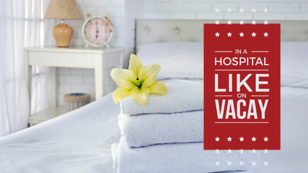Cozy Hospital interior with towels in white FB event cover Design Template