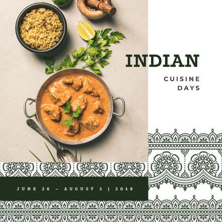 Indian cuisine dish Instagram Design Template