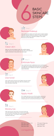 Список інфографіки про догляд за шкірою Infographic – шаблон для дизайну