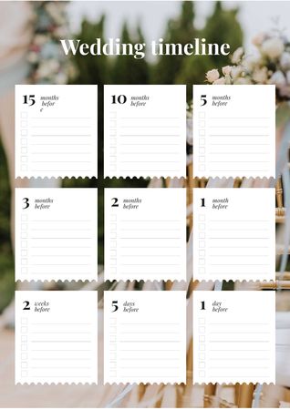 Wedding Timeline Planner with Decorated Holiday Garden Schedule Planner Design Template