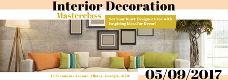 Interior Decoration Event Announcement Interior in Grey Tumblr Design Template