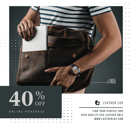Template di design Bag Store Promotion Man Carrying Briefcase Animated Post