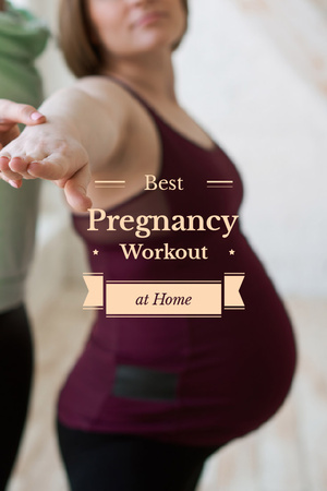 Pregnant woman doing yoga Pinterest tervezősablon