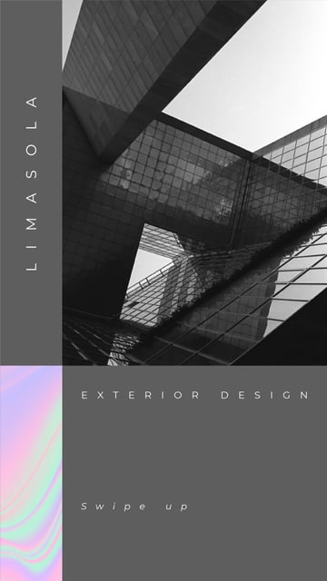 Designvorlage Exterior Design Offer with modern glass Building für Instagram Story