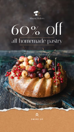Ontwerpsjabloon van Instagram Story van Bakery Offer Sweet Pie with Berries