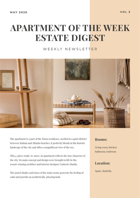 Apartments of the week Review Newsletter – шаблон для дизайну