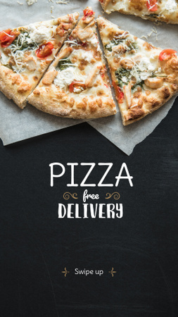 Ontwerpsjabloon van Instagram Story van Pizzeria Offer Hot Pizza Pieces