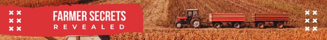 Ontwerpsjabloon van Leaderboard van Farming Tips Tractor Working in Field