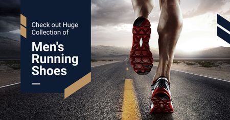 Sportswear Store Ad with Running Man Facebook AD Modelo de Design