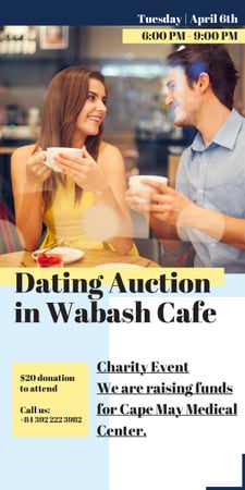 Smiling Couple at Dating Auction Graphic – шаблон для дизайну
