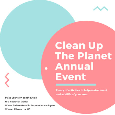 Plantilla de diseño de Clean up the Planet Annual event Instagram 