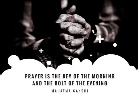 Hands Clasped in Religious Prayer Postcard – шаблон для дизайна