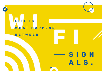 Template di design Wi-Fi technology sign in Yellow Postcard