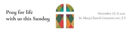 Platilla de diseño Invitation to Pray with Church Windows Twitter