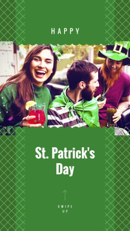 People celebrating Saint Patrick's Day Instagram Story Modelo de Design