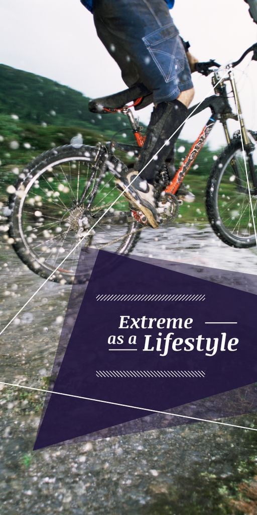 Plantilla de diseño de Extreme Sport inspiration Cyclist in Mountains Graphic 
