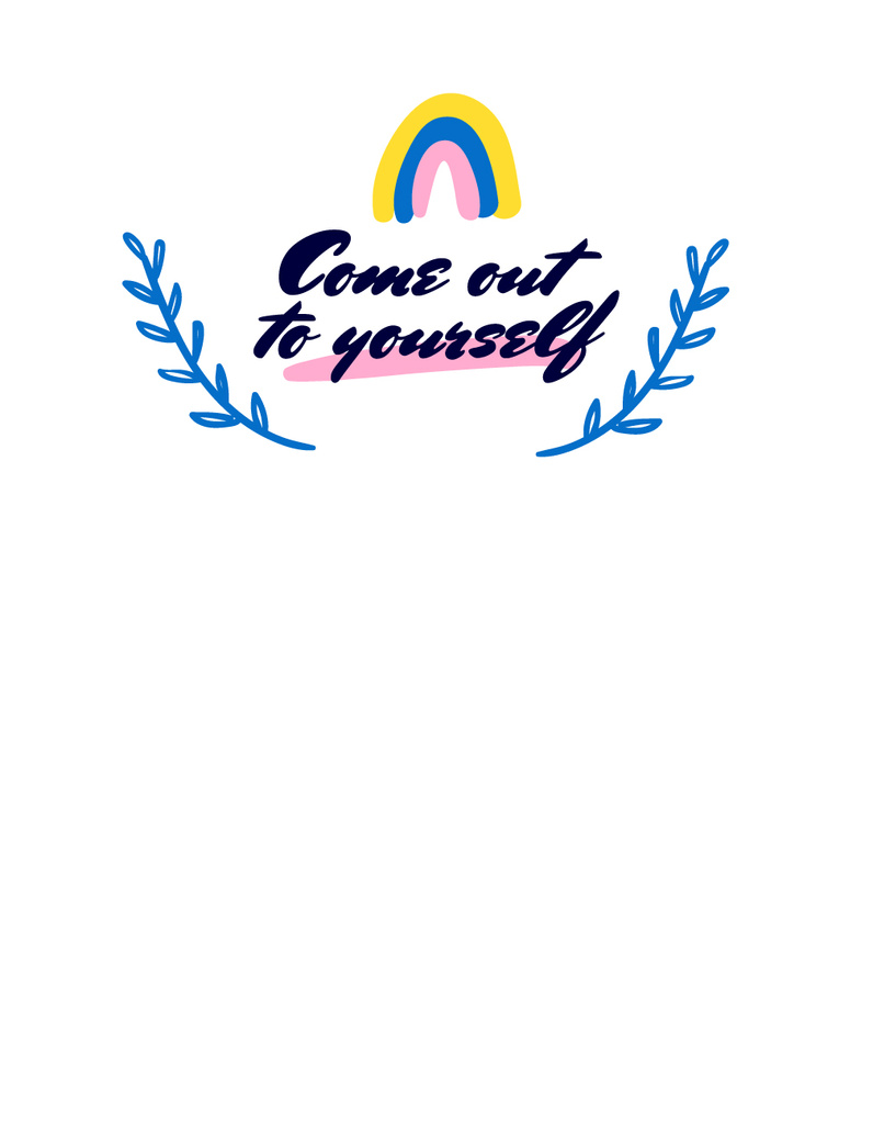 Template di design Inspirational Phrase with Cute Rainbow T-Shirt