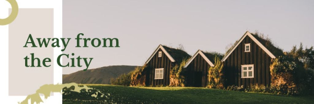 Small Cabins in Country Landscape Email header – шаблон для дизайну