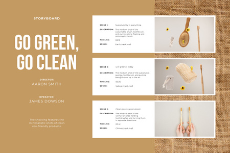 Ontwerpsjabloon van Storyboard van Eco-friendly cleaning products