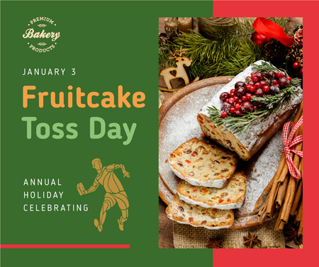 Sweet dessert for Fruitcake Toss Day Facebookデザインテンプレート