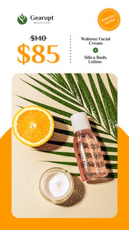 Beauty Products Ad Natural Oil and Petals Instagram Story Design Template