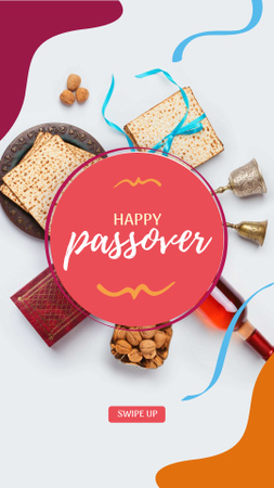 Happy Passover festive dinner Instagram Story Šablona návrhu