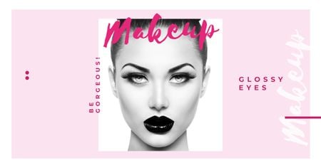 Makeup Ad Young Attractive Woman Face Facebook AD Modelo de Design