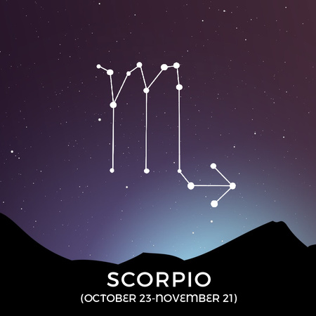 Platilla de diseño Night Sky With Scorpio Constellation Animated Post