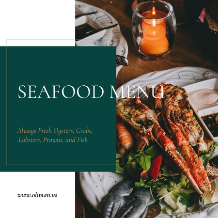 Seafood Dishes on Plate Instagram Design Template