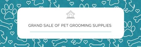 Grand sale of pet grooming supplies Email header Design Template