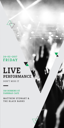 Live Performance Announcement with audience Graphic Design Template