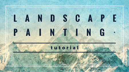 Scenic Mountains Landscape painting Title Design Template